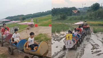 'Khối nghỉ hè' ngồi đoàn tàu tự chế chơi ngoài ruộng khiến dân mạng mê tít