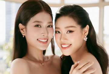 Hoa hậu Khánh Vân và Đoàn Thiên Ân gây chú ý với nhan sắc tương đồng khi chung khung hình