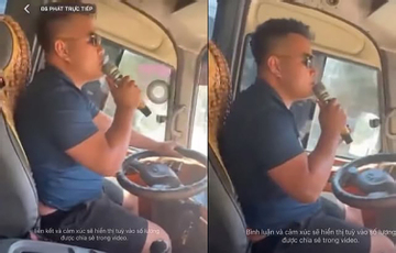 Tài xế vừa điều khiển ô tô vừa hát karaoke