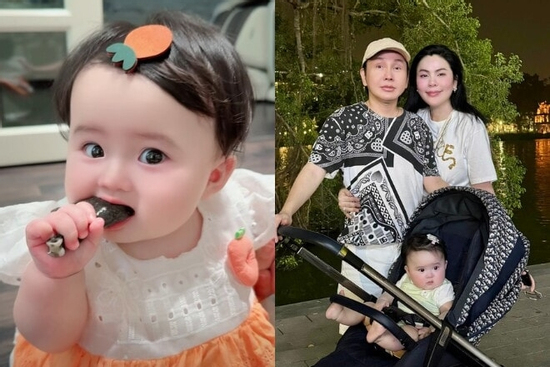 Con gái Hoa hậu Phương Lê và NSƯT Vũ Luân gây chú ý khi tập nếm thức ăn