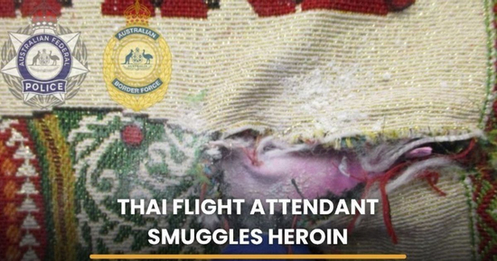Nữ tiếp viên hàng không bị bắt vì giấu hơn 1kg heroin trong 12 chiếc túi xách