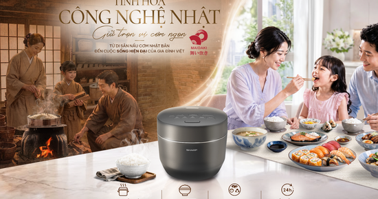 Sharp Maidaki - Tinh hoa nấu cơm chuẩn Nhật cho gia đình Việt
