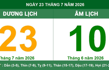 Lịch Âm Dương ngày 23/7/2026: Ngày cát lành phù hợp cho khởi sự và kinh doanh