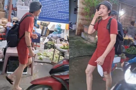 Hoài Linh đi dép lê, đeo balo ở chợ Lý Sơn