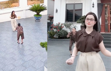 Khoảnh khắc bà cụ U90 lưng còng vẫn nhảy TikTok cùng cháu gái gây sốt mạng