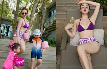 Tiểu thư Hà Nội lấy chồng là đại gia lớn hơn 16 tuổi, khoe vóc dáng nóng bỏng sau 2 lần sinh con