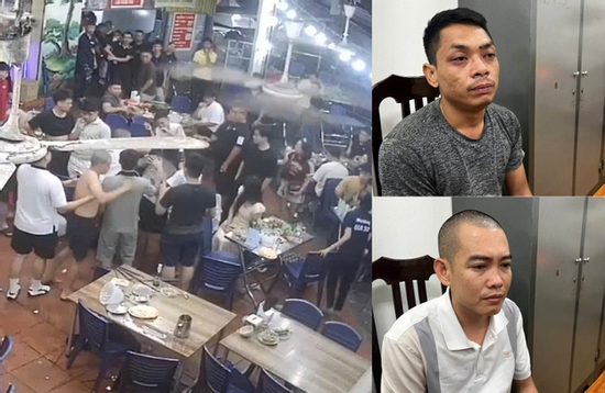 Khởi tố 2 thanh niên trêu ghẹo cô gái, đánh bạn trai trong quán ăn ở Hà Nội
