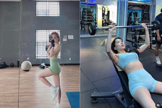 Nóng bỏng mắt với body săn chắc của Thiều Bảo Trâm khi diện đồ bó sát tại phòng tập