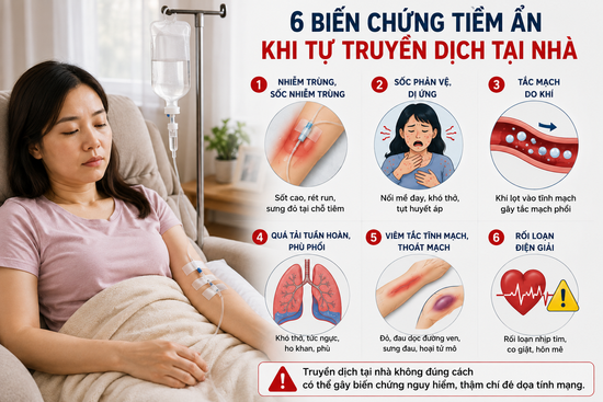 Người phụ nữ truyền dịch tại nhà trước khi bay châu Âu, bác sĩ cảnh báo rủi ro