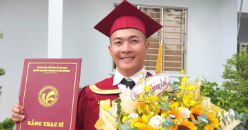 'Hoàng tử xiếc' Quốc Cơ tốt nghiệp thạc sĩ, xúc động cảm ơn vợ là MC nổi tiếng