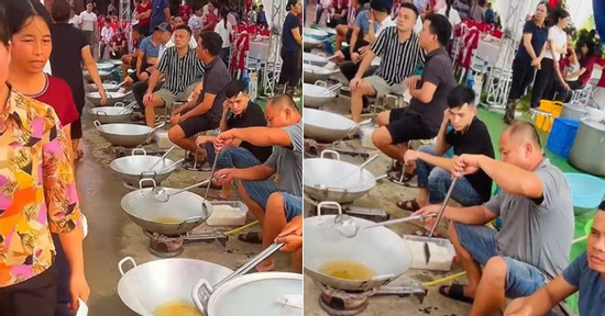 Đám cưới 100 mâm ở Phú Thọ, 70 người giúp nấu nướng, nam giới ‘lắc chảo to tay'